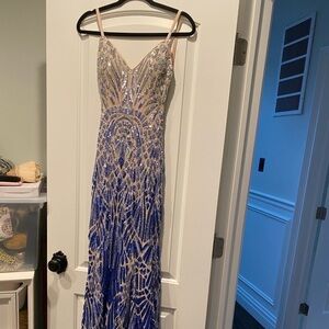 Jovani #06450 Royal Blue Sequin Prom Gown Dress